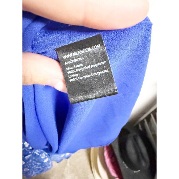 ME+EM Intricate Floral Print Shirred Tiered Maxi Dress Long Sleeve Blue Size 6 - Picture 5 of 7